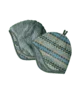 Coastal-style beanie with blue and gray stripes, perfect for PNW outdoor adventures and beach days.