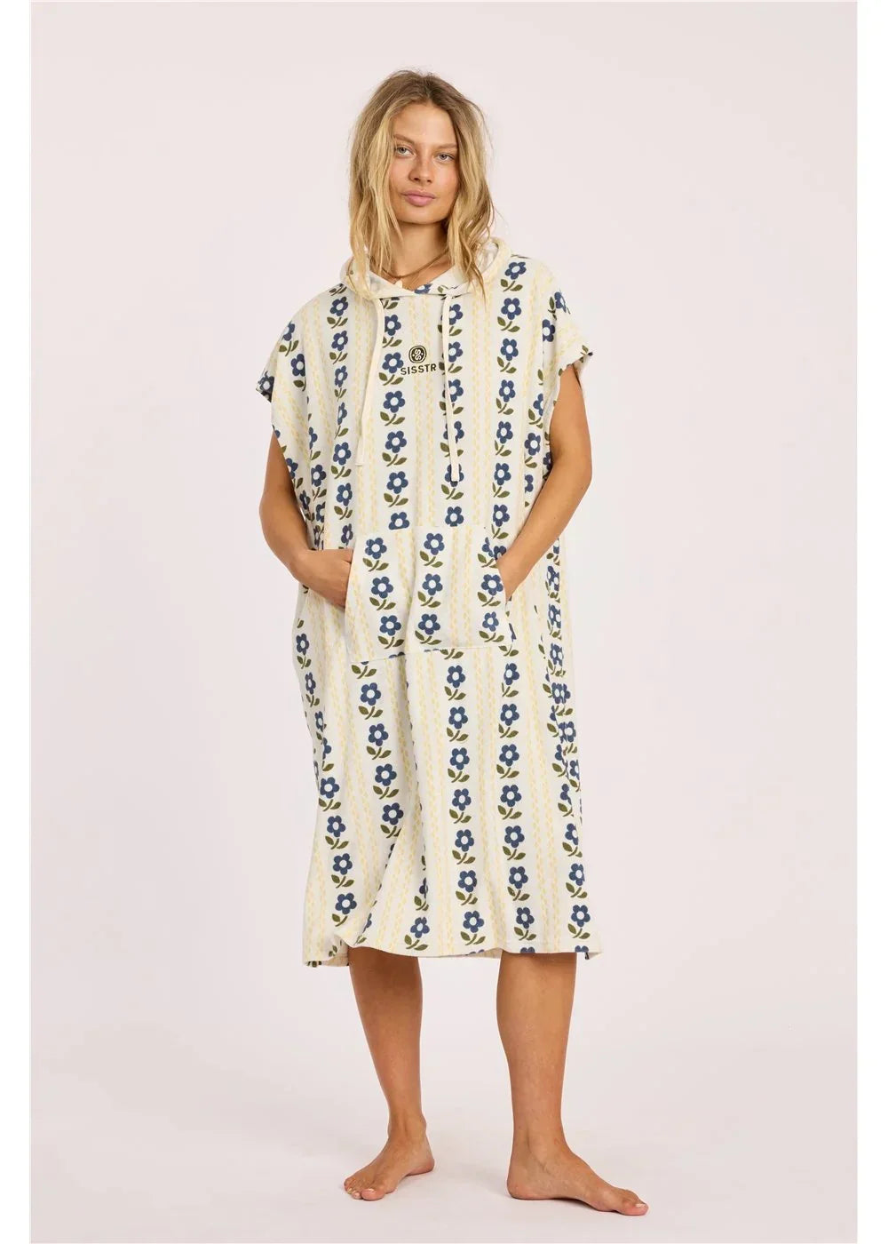 Floral print hooded beach cover-up dress for coastal weekends and PNW adventures