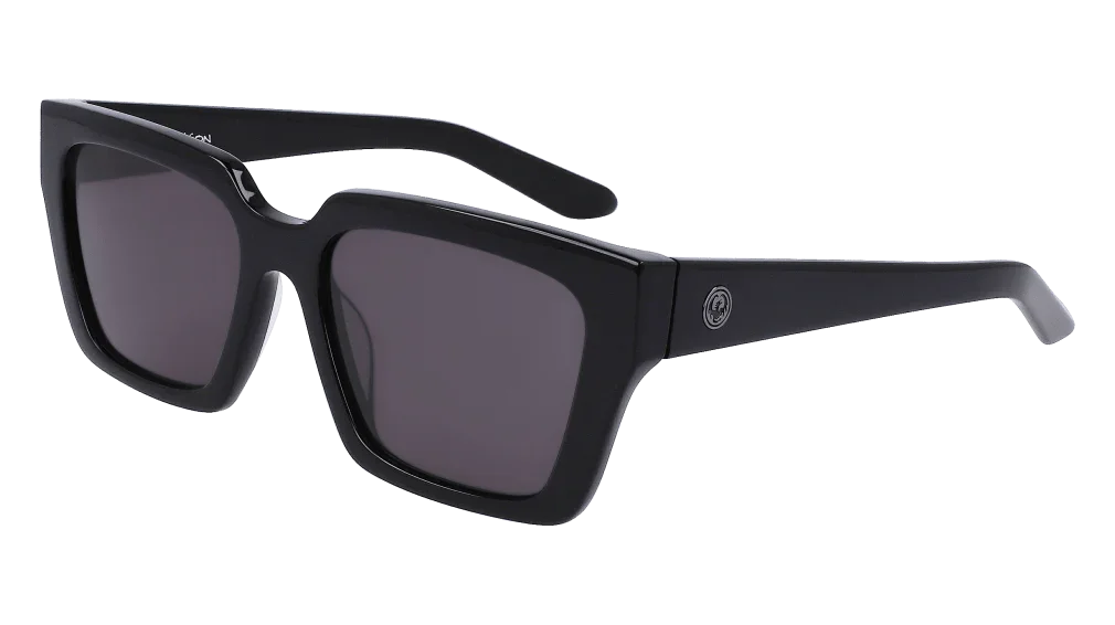 Black square frame sunglasses with dark lenses, stylish unisex design for outdoor adventures