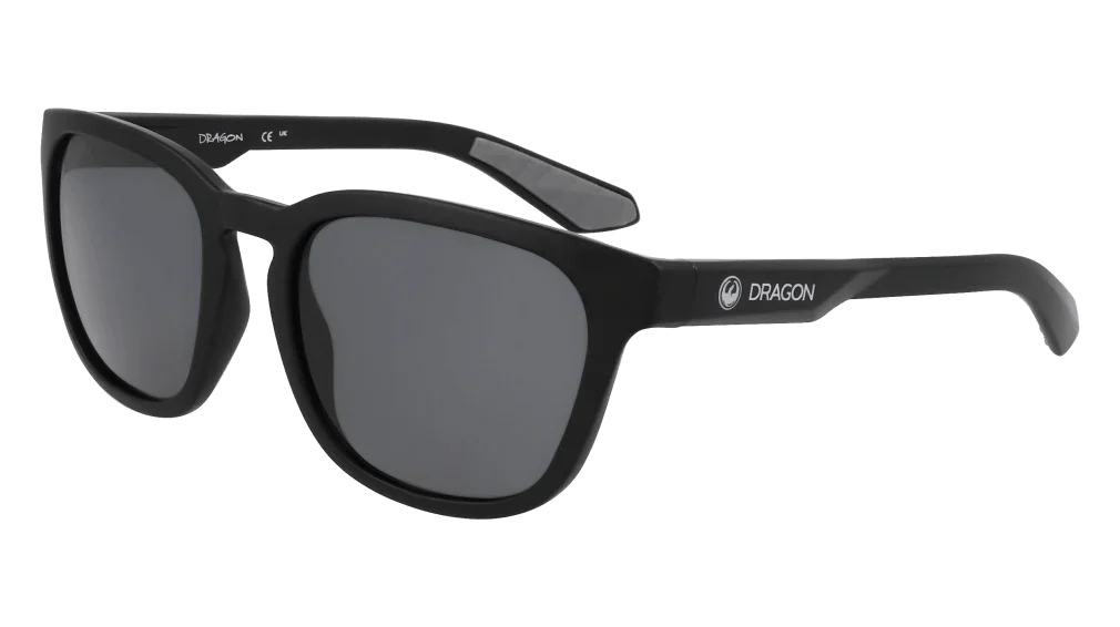 Dragon brand black polarized sunglasses for outdoor adventures and sports