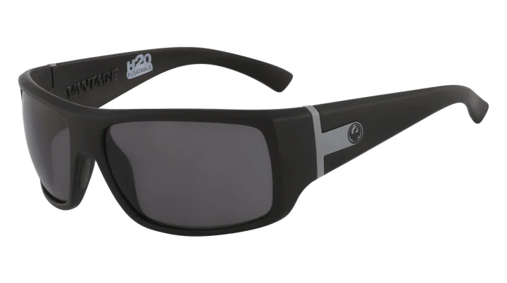 Black H2O floatable sunglasses with gray lenses, ideal for outdoor adventures and water sports.