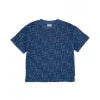 Blue patterned short-sleeve t-shirt for coastal outdoor adventures