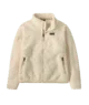 Cream fleece jacket with half-zip and side pockets, perfect for PNW outdoor adventures and coastal style.