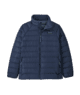 Navy blue puffer jacket for outdoor adventures, perfect for PNW coastal style and trail days