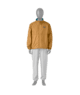 Mustard yellow outdoor jacket with white pants, perfect for PNW adventures and coastal style