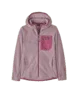 Pink hooded fleece jacket with front pocket, perfect for coastal PNW adventures and outdoor lifestyle gear.