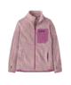 Pink kids fleece jacket with front pocket, perfect for coastal adventures and outdoor play