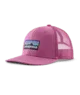 Pink trucker hat with mountain logo patch, perfect for PNW outdoor adventures and coastal style