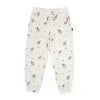 Cream baby pants with subtle animal print, soft cotton for cozy coastal adventures