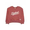 Rust-colored crewneck sweatshirt with 'Seabrook' script logo, coastal PNW style apparel