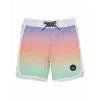 Rainbow gradient board shorts for beach days and coastal adventures