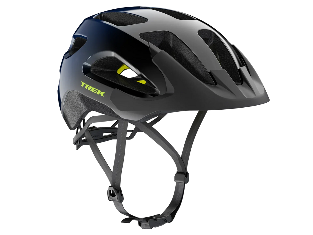 Trek bike helmet with ventilation and adjustable straps for cycling safety
