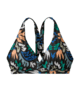 Colorful patterned bikini top for beach days and coastal adventures