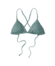 Seafoam green bikini top with crisscross straps and side ties, perfect for beach days and coastal adventures.