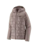 Women's hooded puffer jacket for coastal PNW adventures, lightweight and warm for bike rides or beach days.