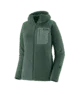 Green hooded fleece jacket with chest pocket, ideal for PNW outdoor adventures and coastal style.