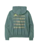 Green hooded sweatshirt with yellow graphic print, perfect for PNW outdoor adventures and coastal style.