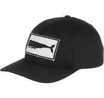 Black cap with whale graphic patch, stylish outdoor accessory