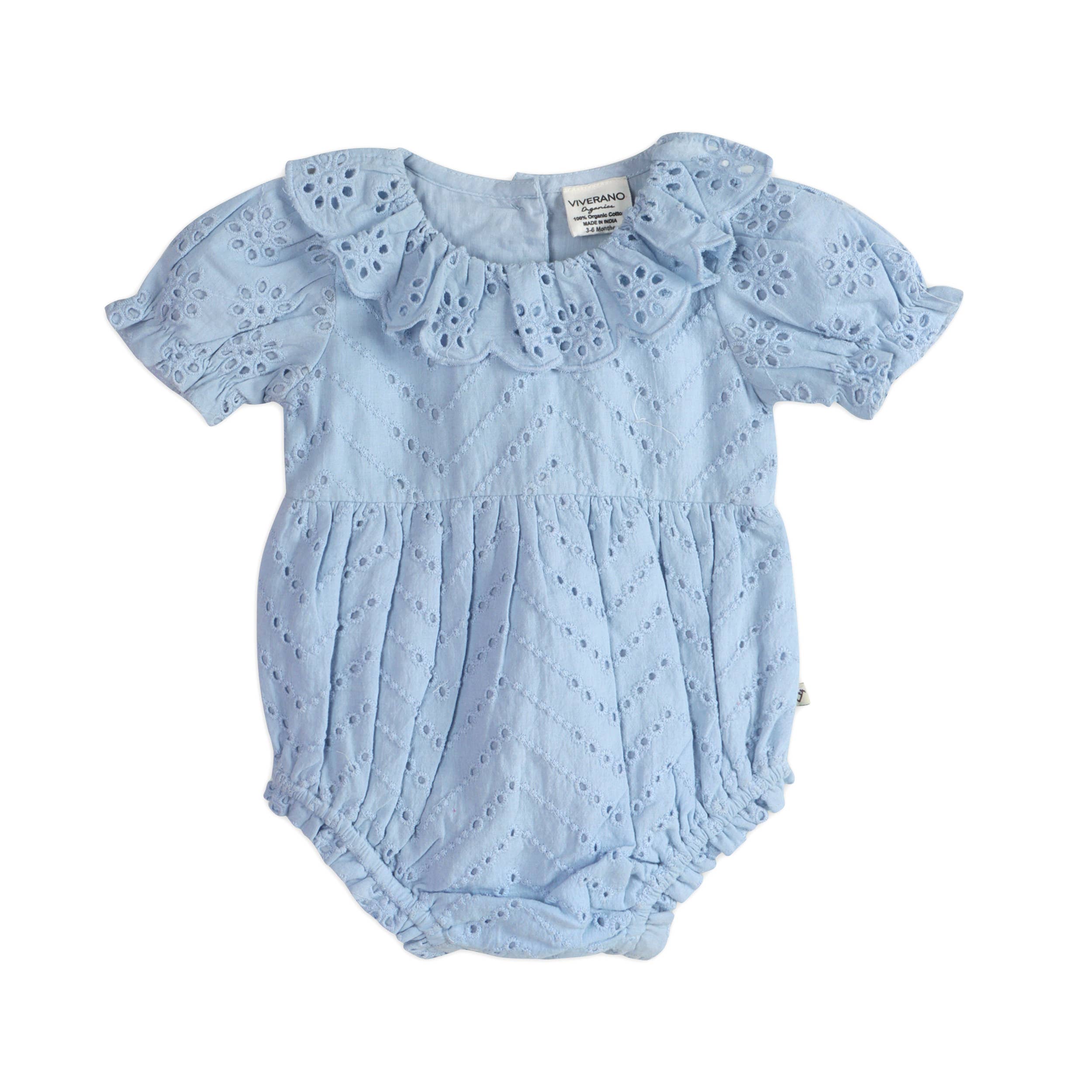 Naxos S Schiffli Baby Romper + Headband (Organic)