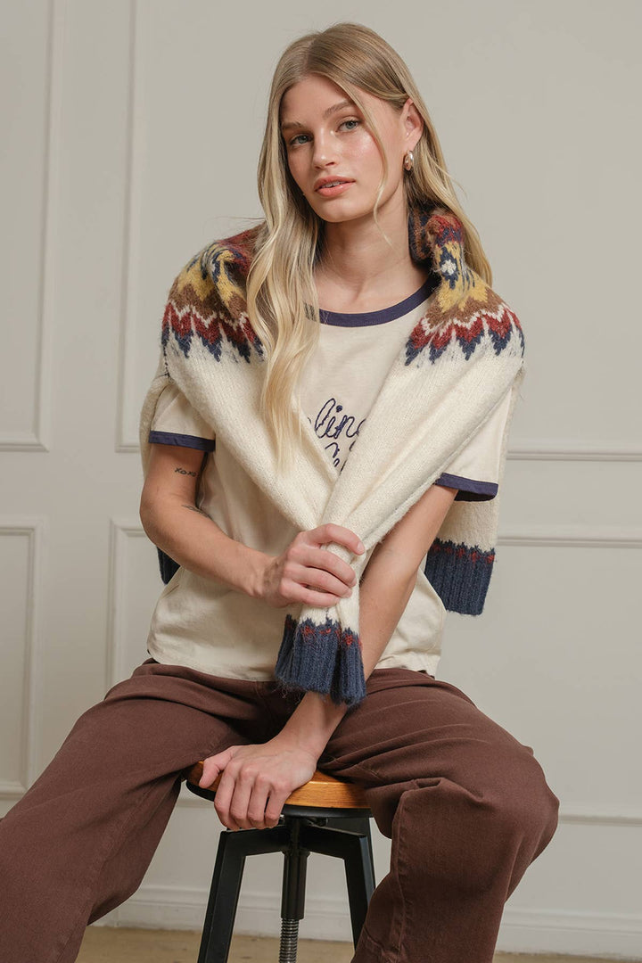 Fair Isle Pattern Knit Sweater - RSW1124