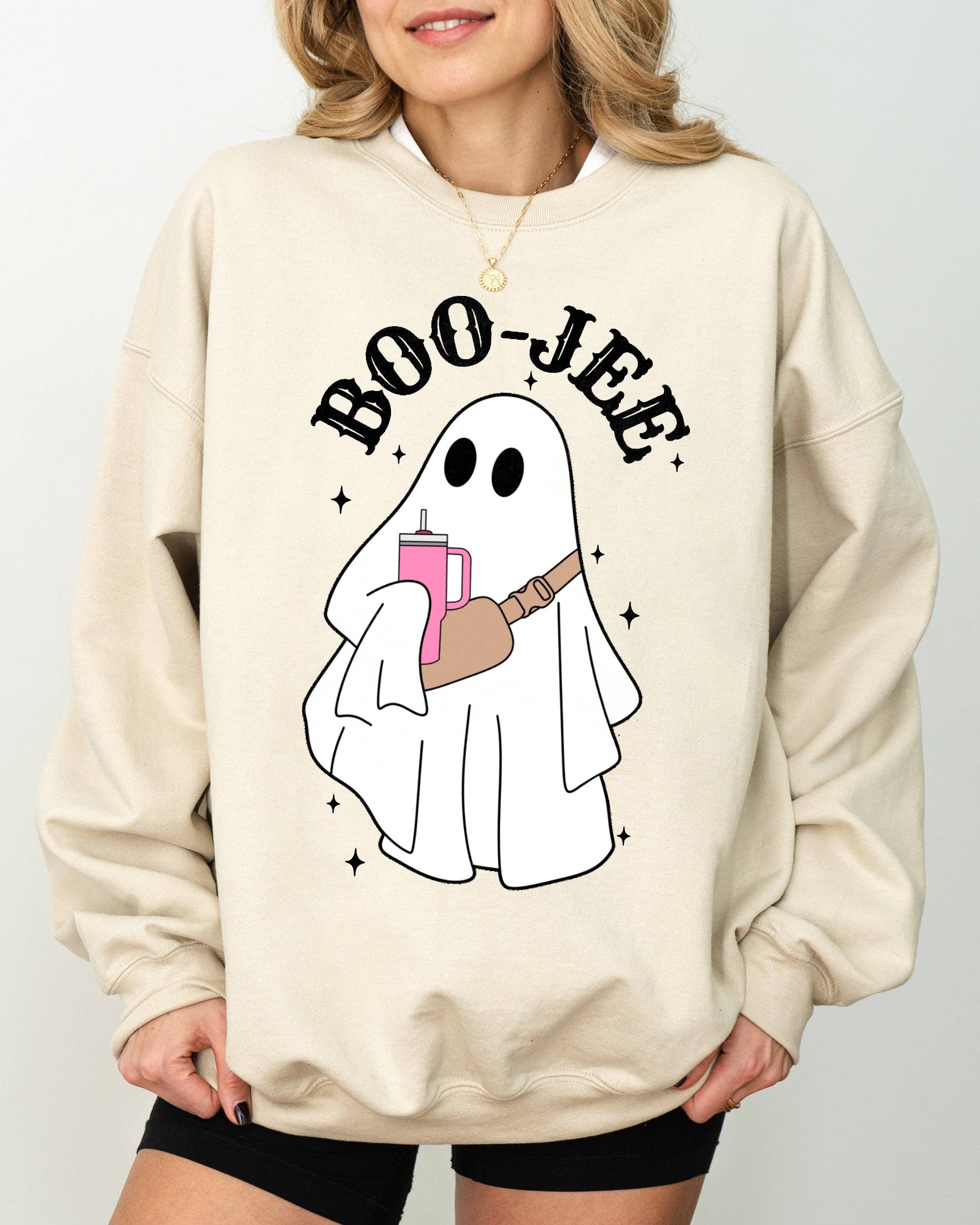 Boo-Jee Ghost, Skeleton, Spooky, Funny Halloween Sweatshirt