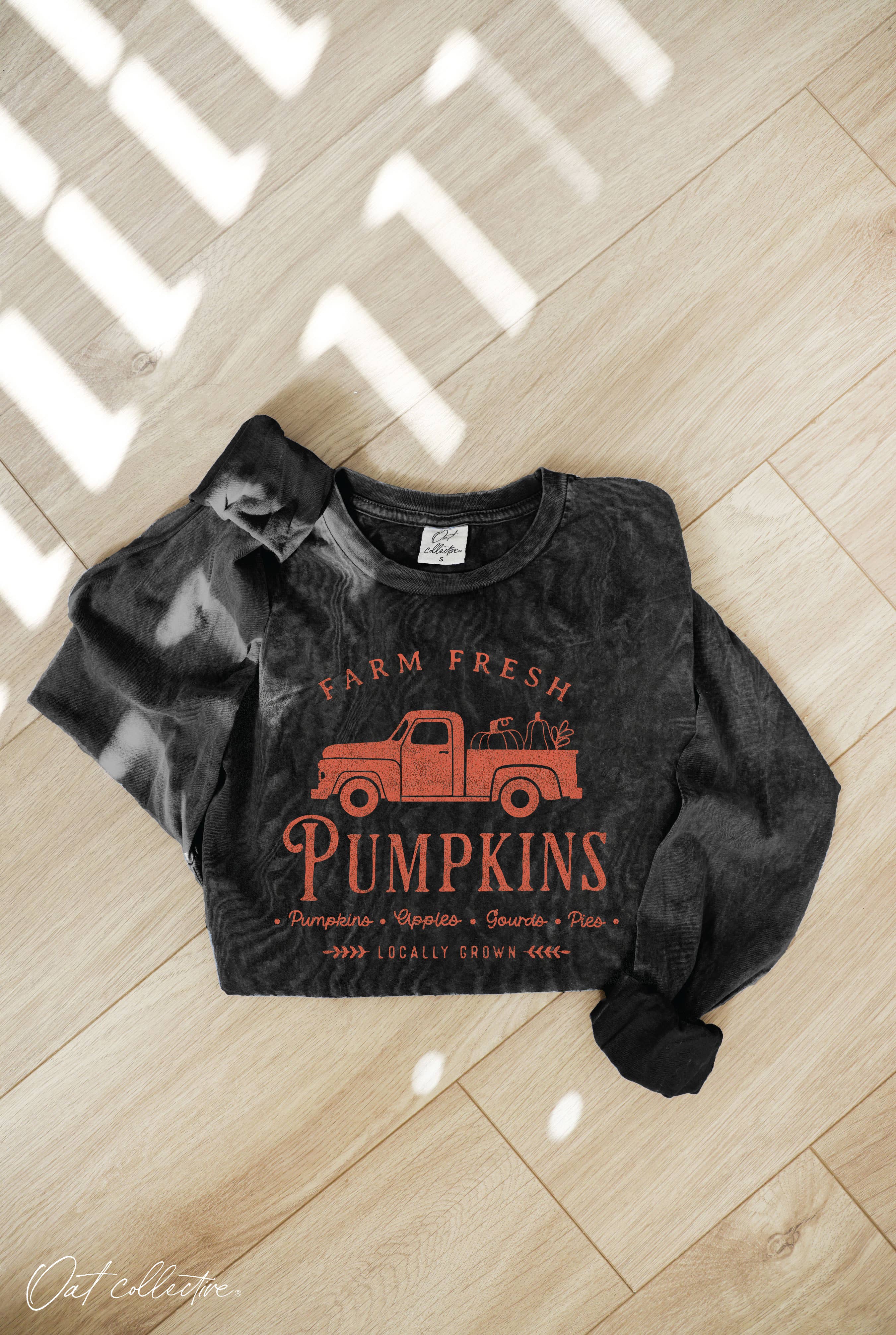 FARM FRESH PUMPKINS  Mineral Washed Long Sleeve Graphic
