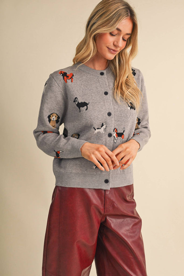 DOG KNIT SWEATER CARDIGAN