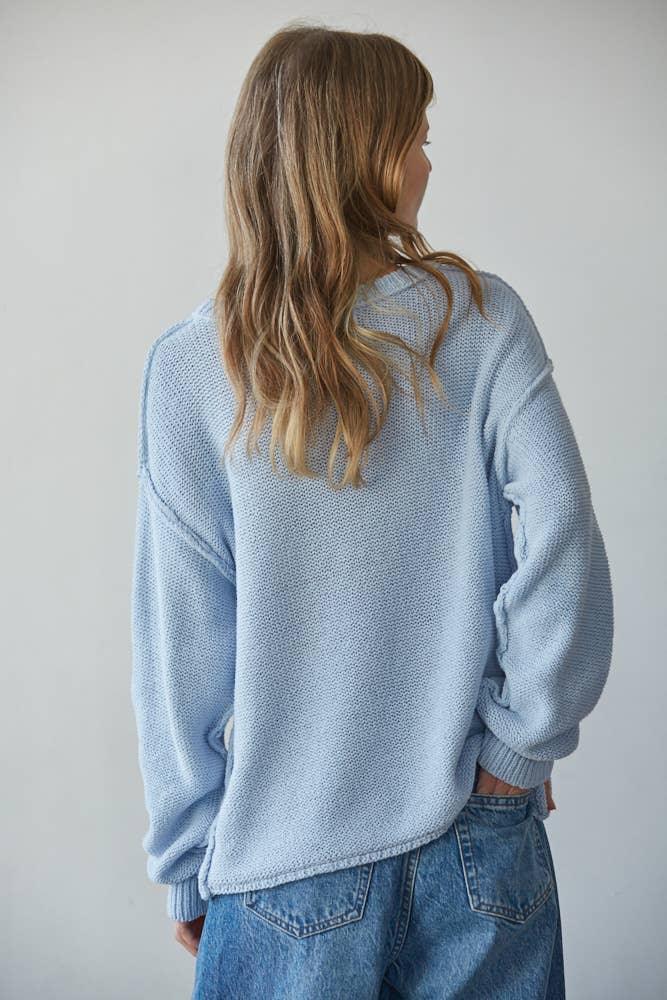 W1155 | Knit Sweater Crew Neck Long Sleeve Pullover Top