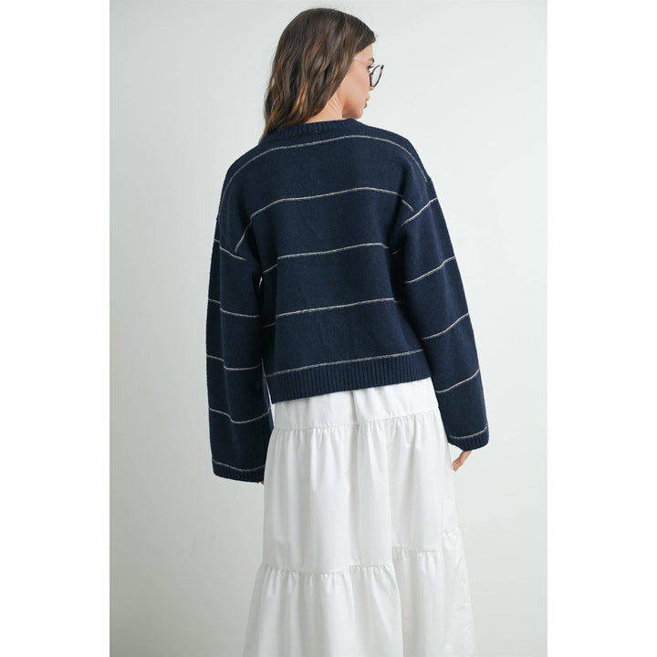 Button Front Striped Cardigan - BMC7580