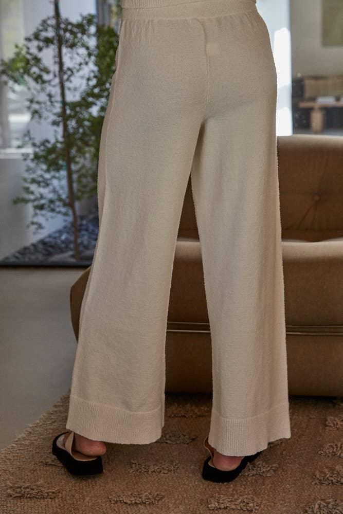 W1634 | Knit Sweater Cotton Nylon Polyester Wide Leg Pants