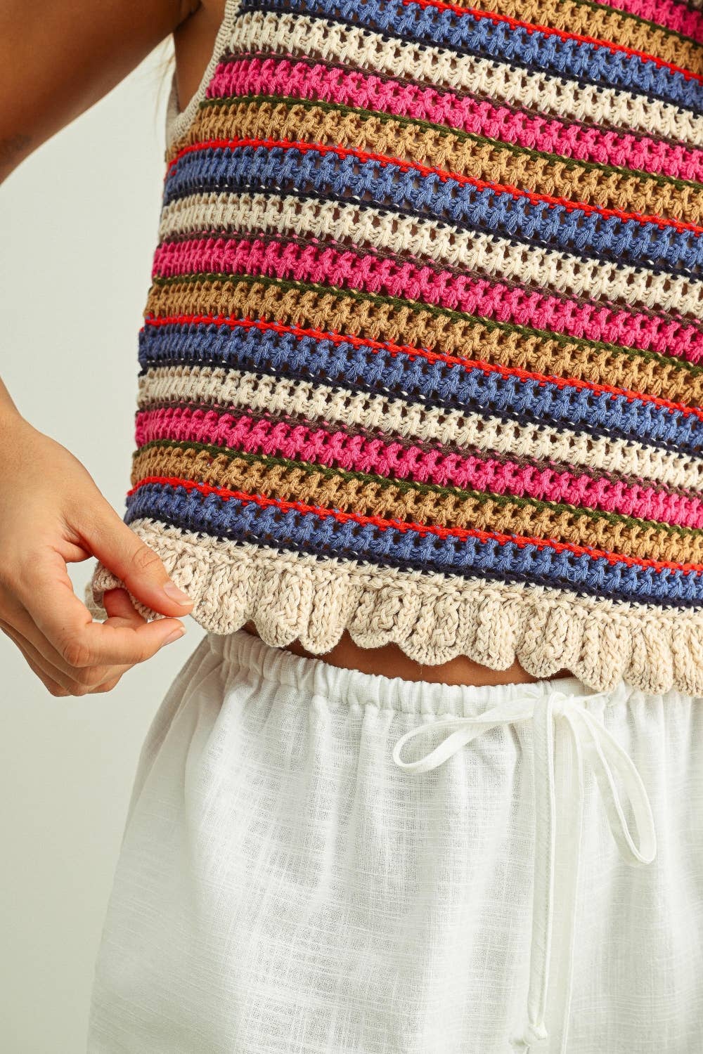 T6794 MULTI COLOR SLEEVELESS KNIT TOP