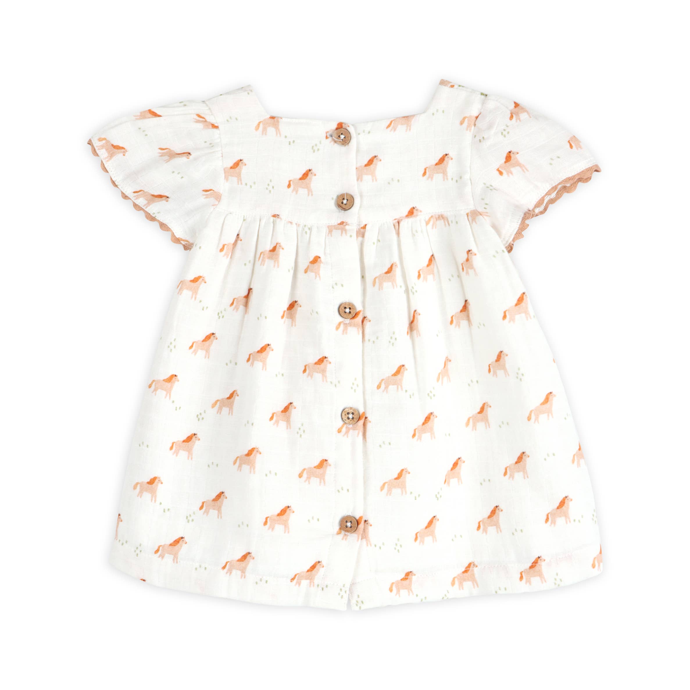 Horse Baby Dress + Bloomer (Organic Muslin)