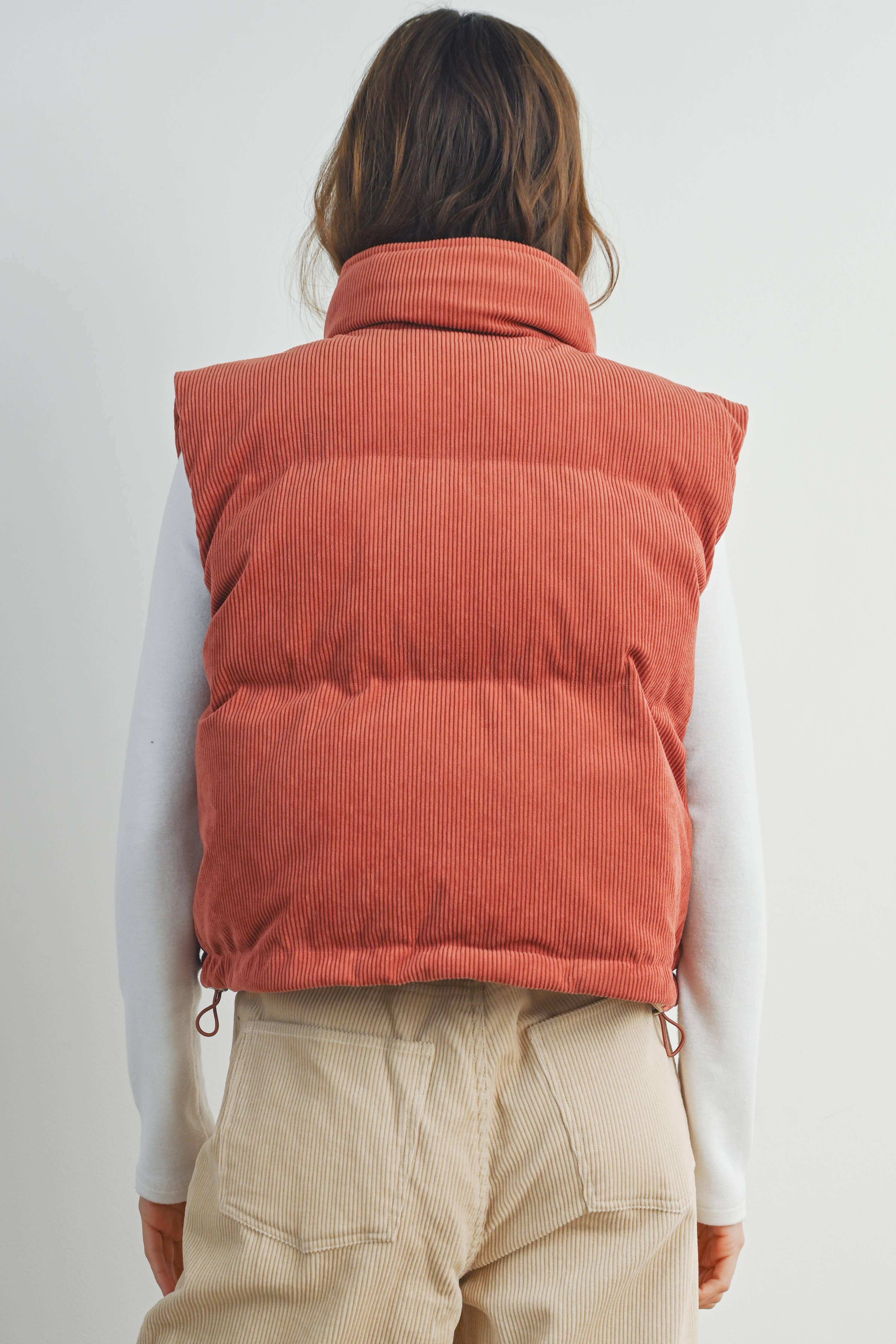 FALL ADOREME CORDUROY PUFFER VEST - BMJ7242