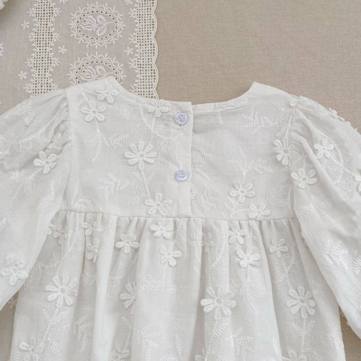 White Embroidered Baby Dress &amp; Romper