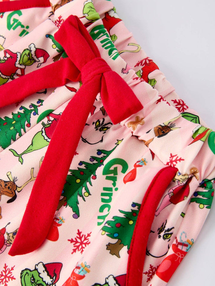 Christmas Tree Character Baby Girls Ruffle Girls Pajamas Set