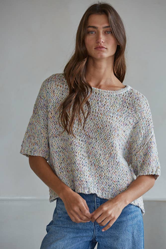 W2383 | Knit Sweater Cotton Polyester Acrylic Top
