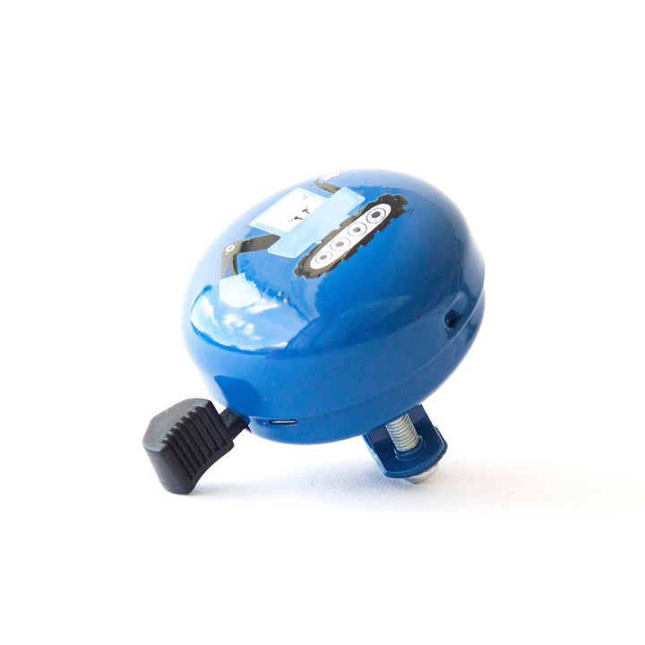 Blue bike bell with robot face design, perfect for kids&