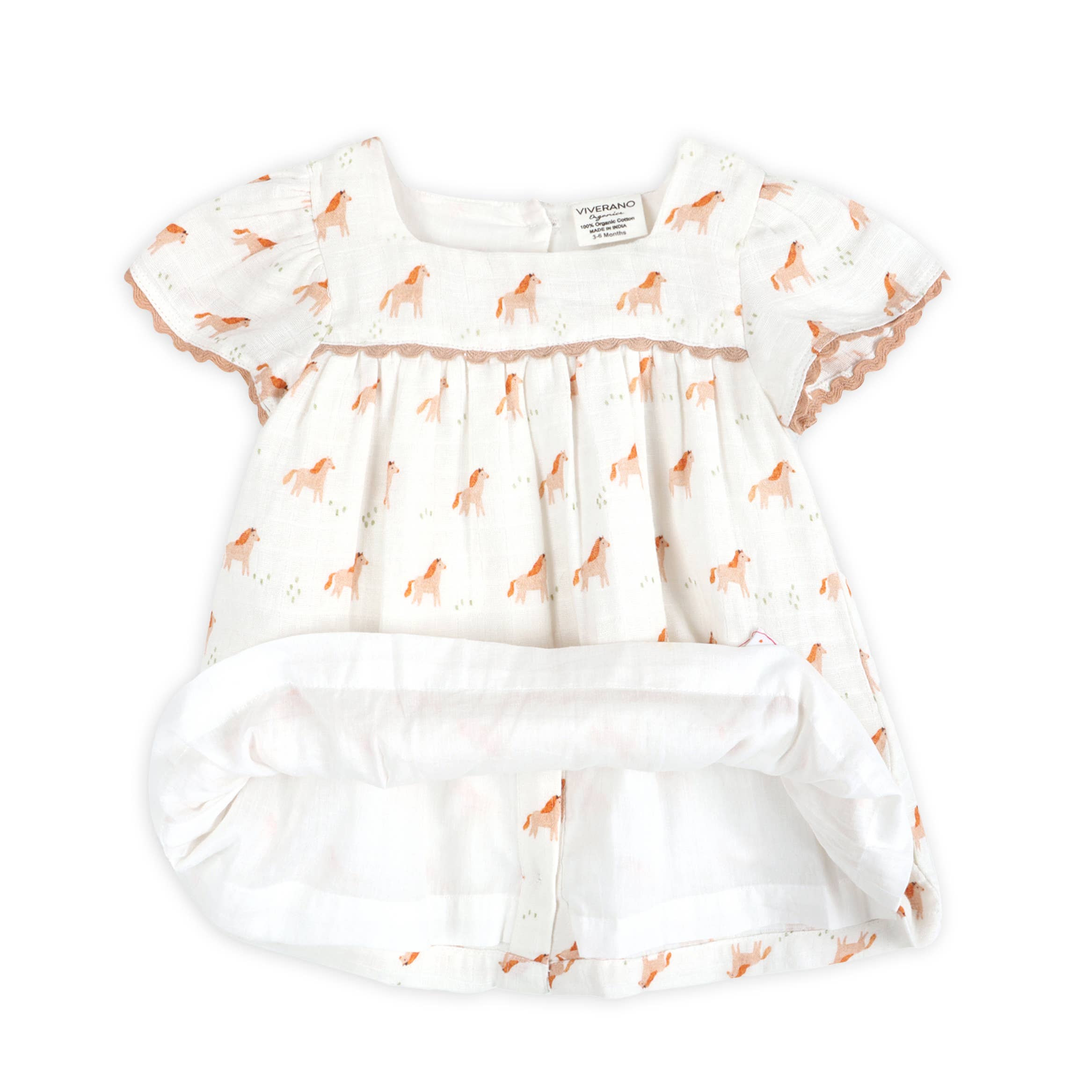 Horse Baby Dress + Bloomer (Organic Muslin)