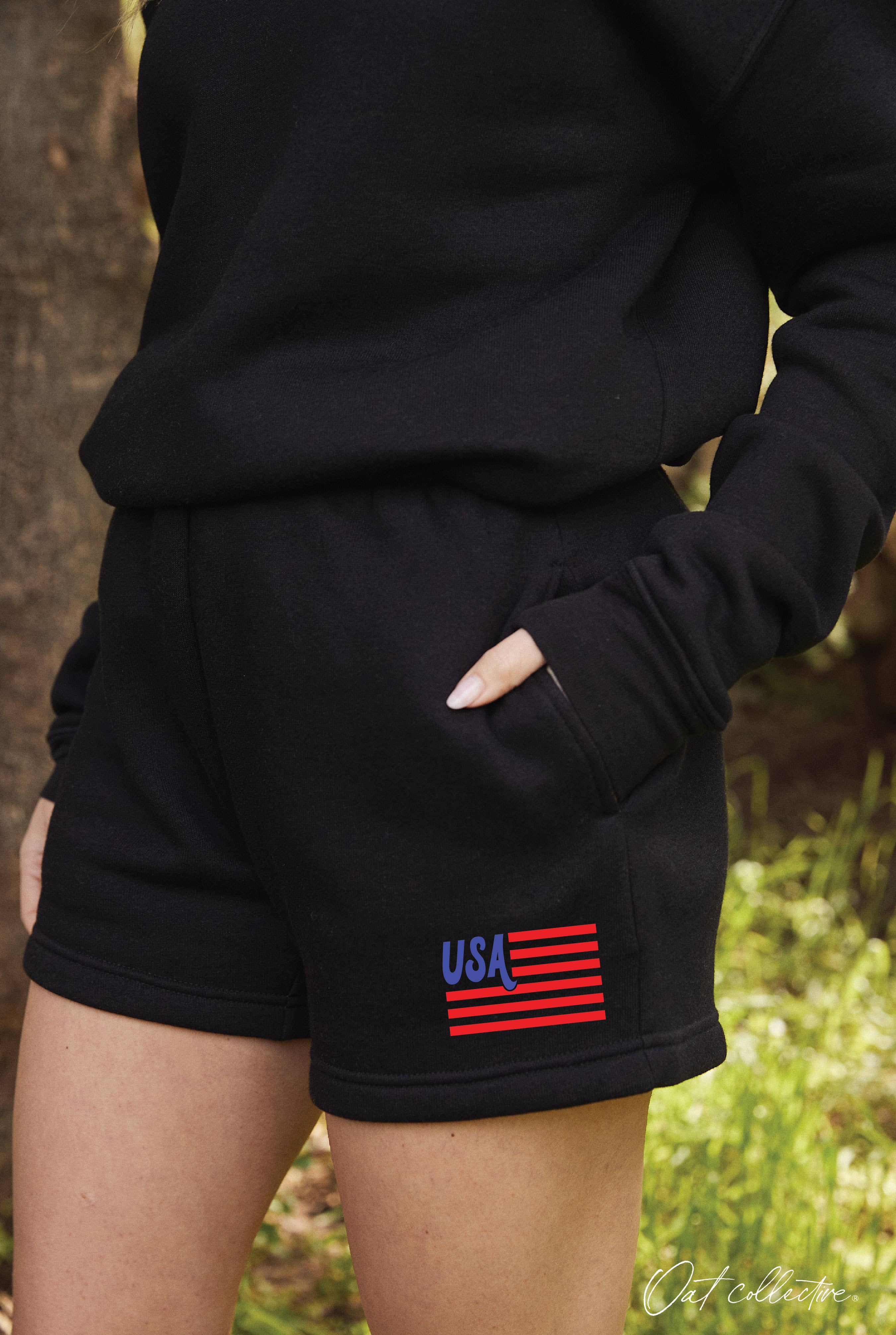 USA FLAG Graphic Sweat Short