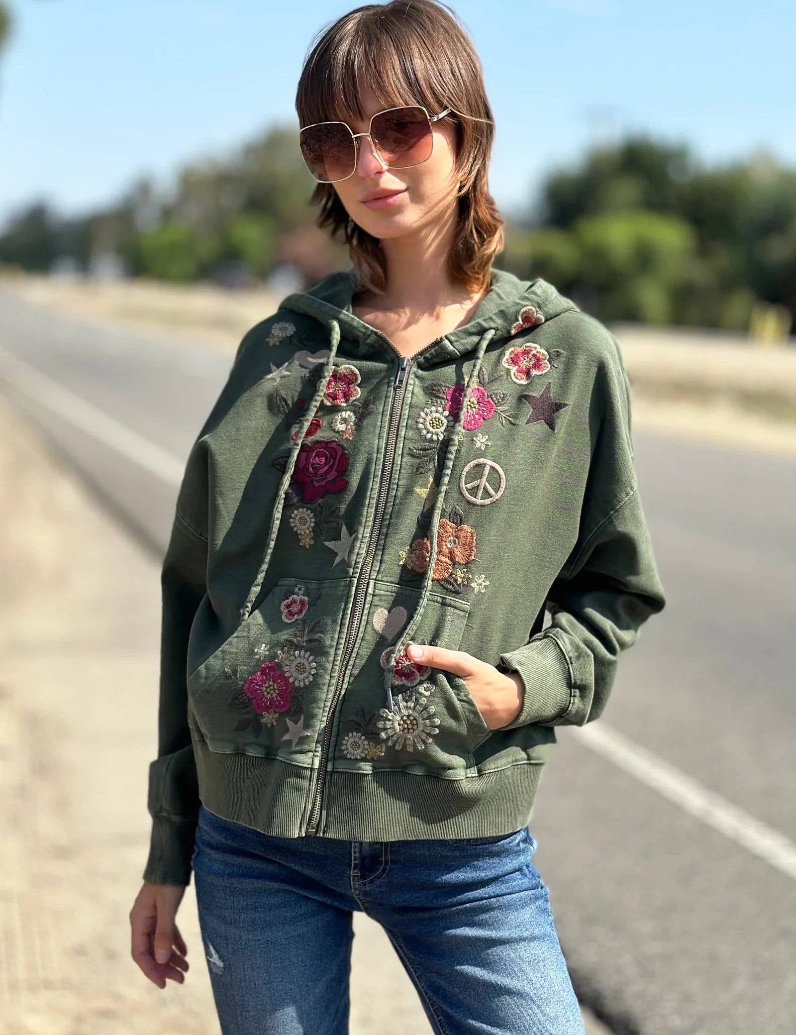 Camp Happy Green Hoodie