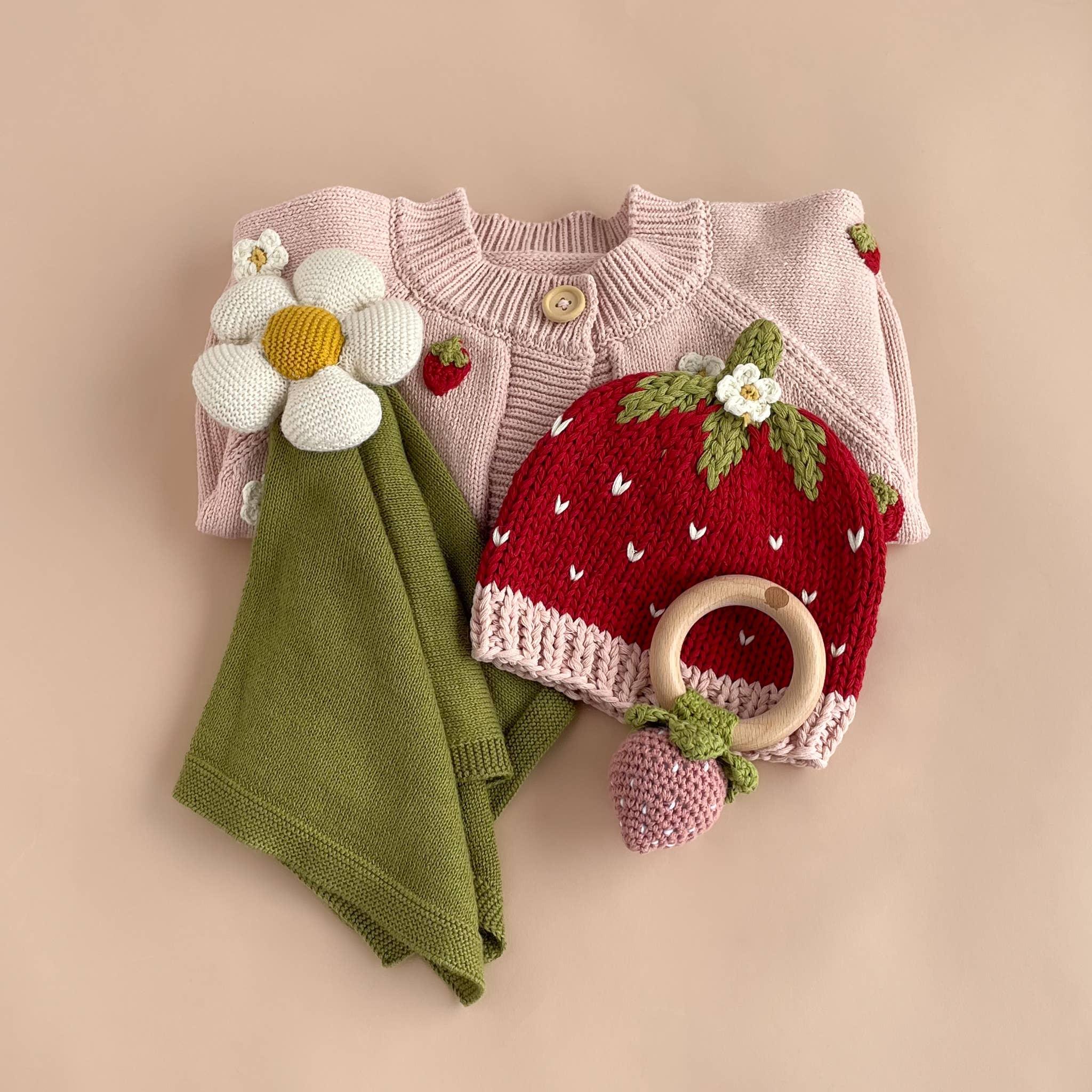 Cotton Addie Strawberry Beanie Baby Hat Spring Summer Gift