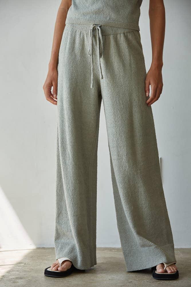 W1634 | Knit Sweater Cotton Nylon Polyester Wide Leg Pants