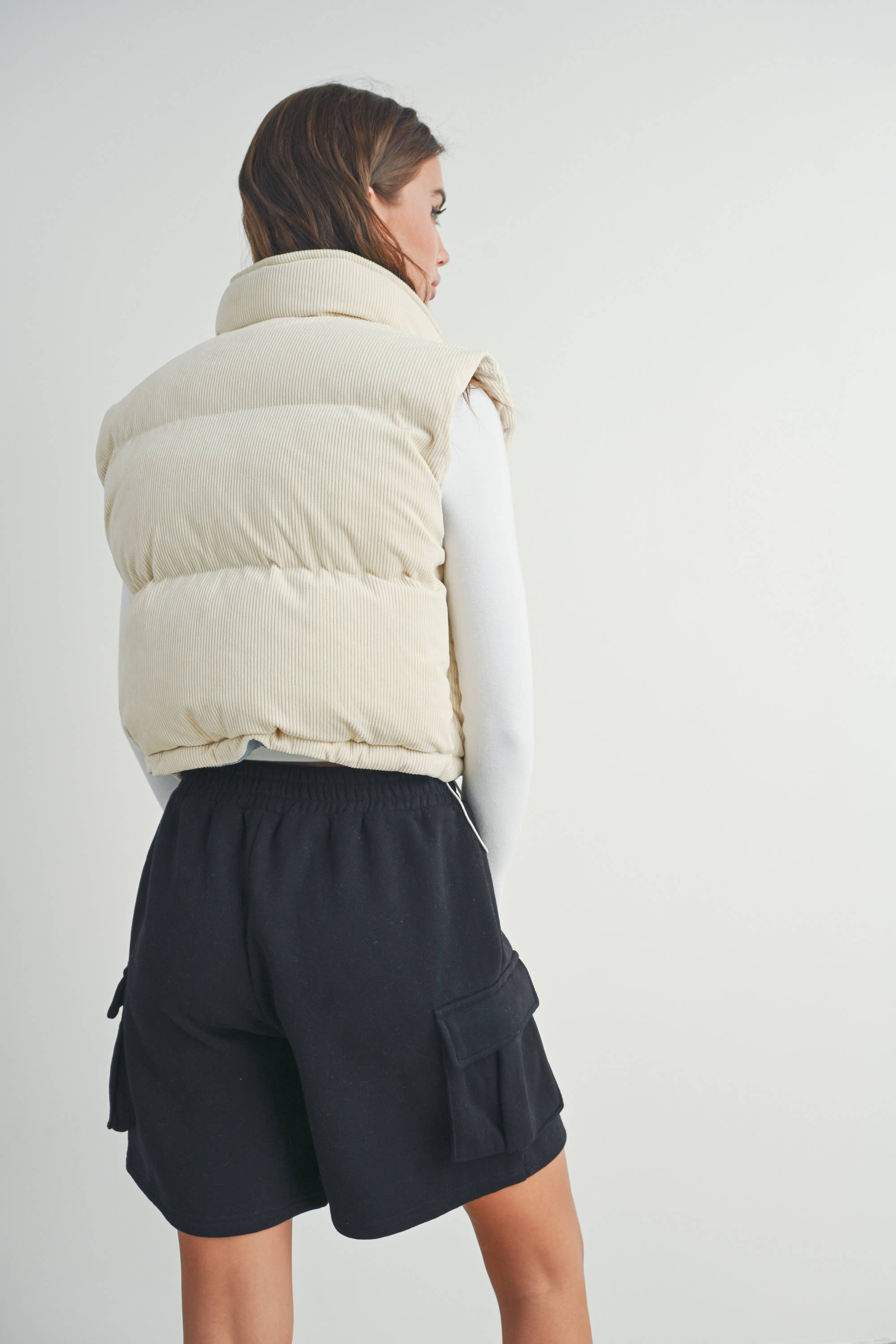 FALL ADOREME CORDUROY PUFFER VEST - BMJ7242