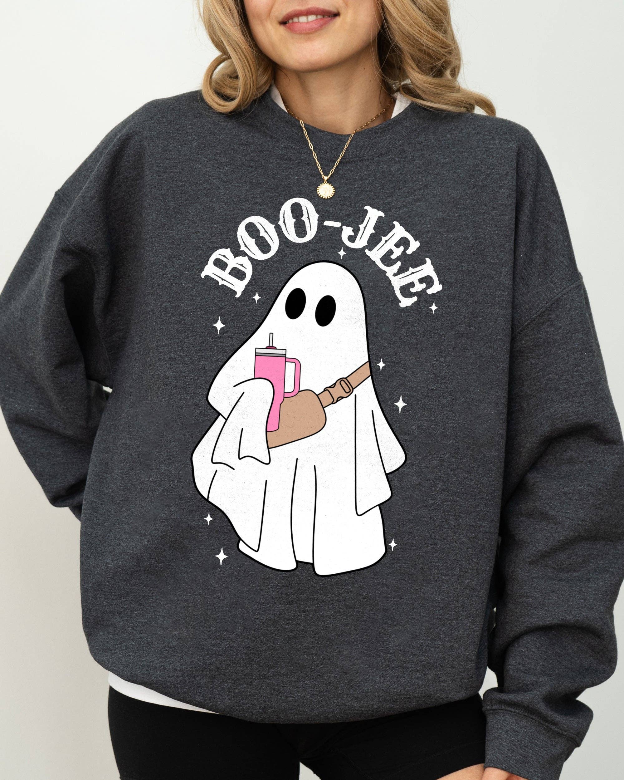 Boo-Jee Ghost, Skeleton, Spooky, Funny Halloween Sweatshirt