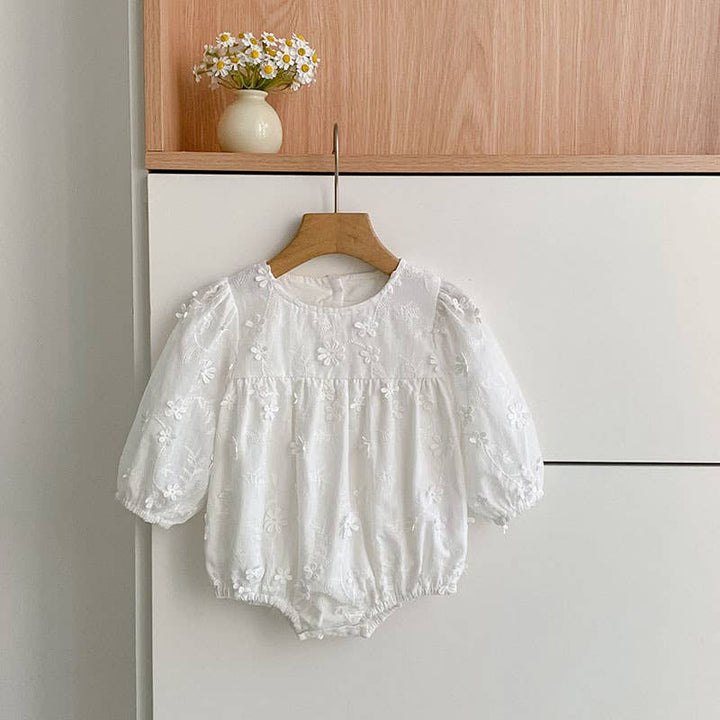 White Embroidered Baby Dress &amp; Romper