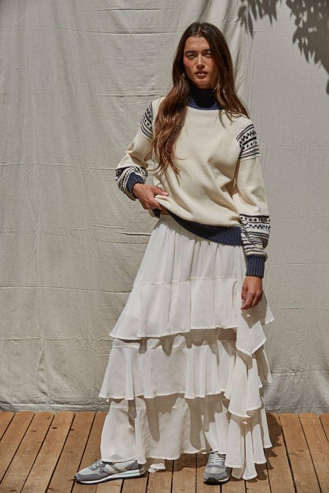 By Together W2266 | Knit Sweater Cotton Acrylic Turtleneck Pullover