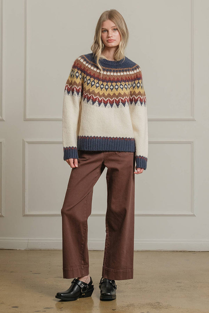 Fair Isle Pattern Knit Sweater - RSW1124