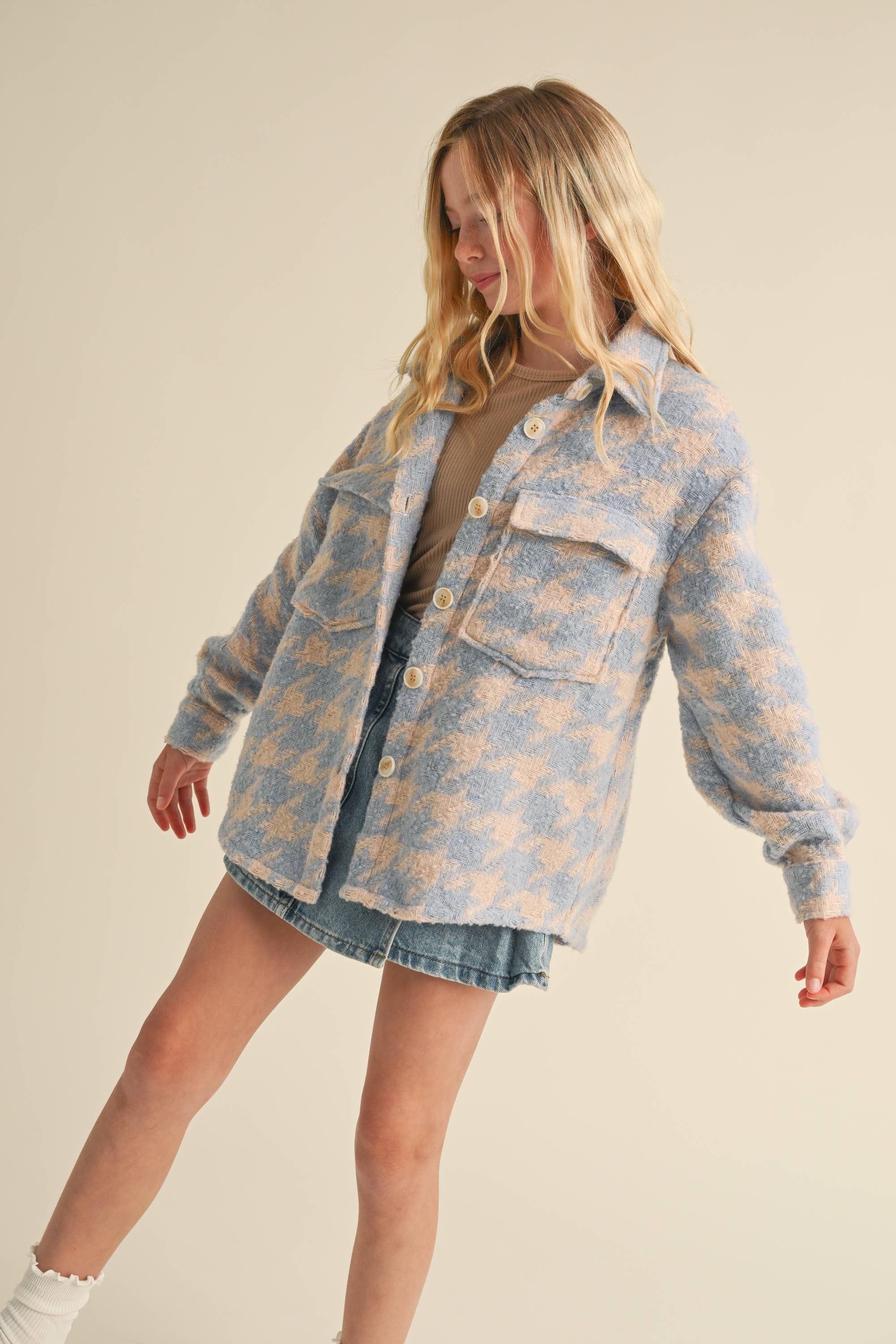 TWEEN KIDS GIRLS DOUBLE POCKET SHACKET (7-14)