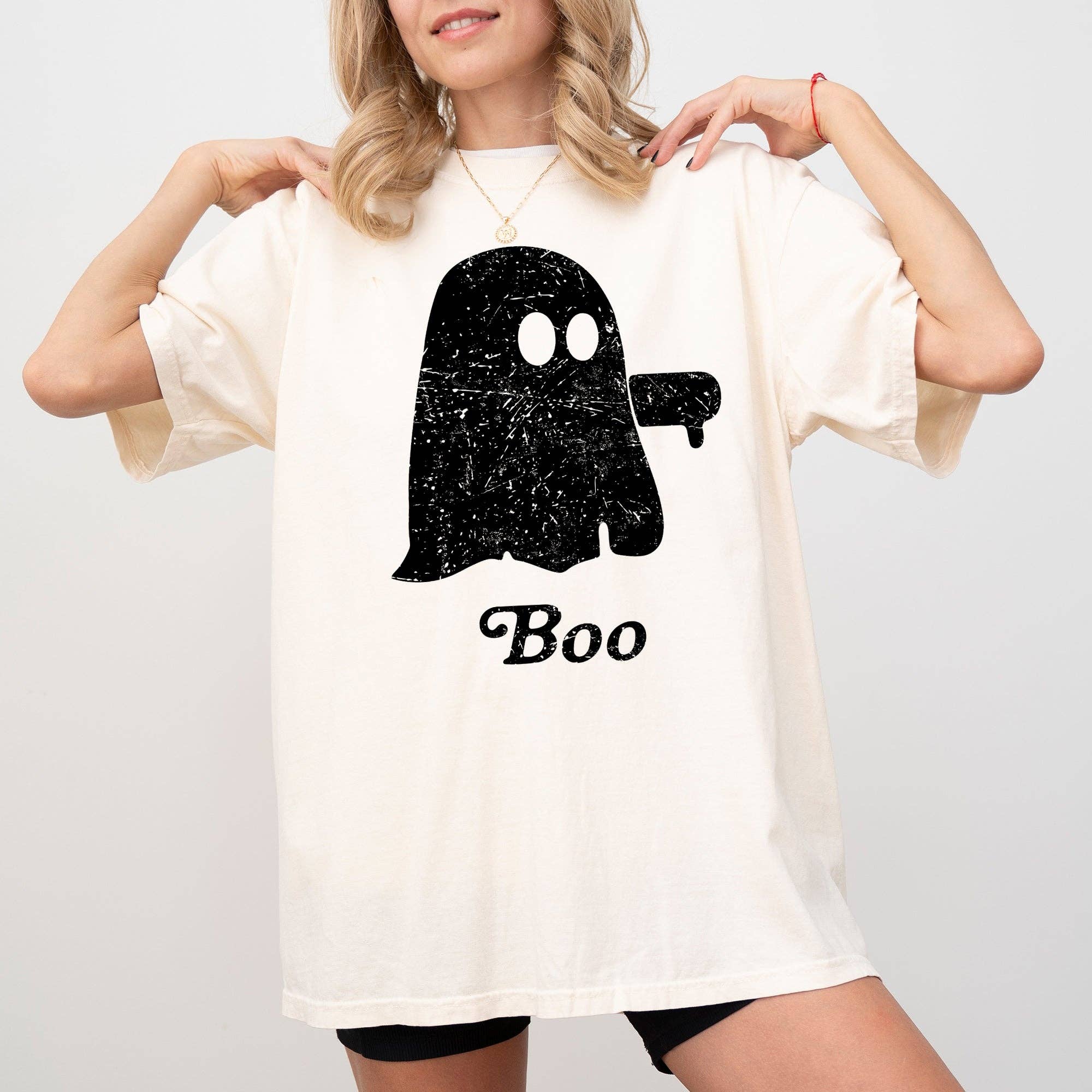 Boo Thumb, Ghost, Spooky, Scary, Halloween T-Shirt