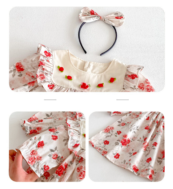 Floral Lace Baby Romper &amp; Dress Outfit